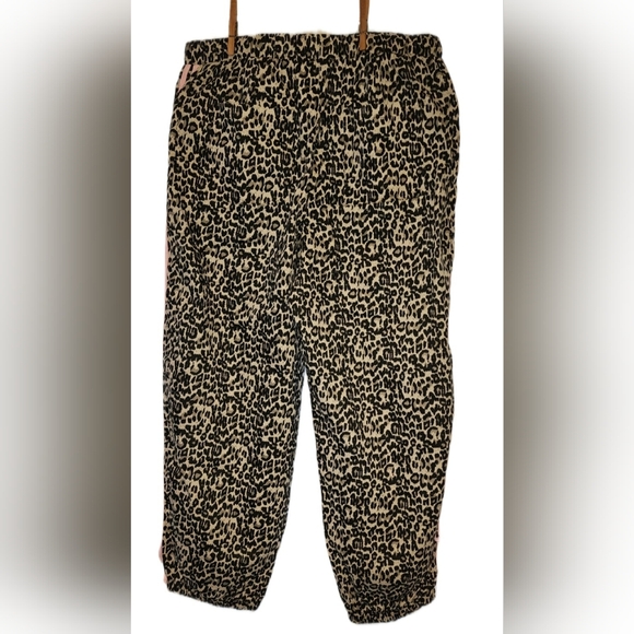 Bibi Leopard Print Jogger Pants with Pink Stripes. Size XL. - Picture 3 of 7